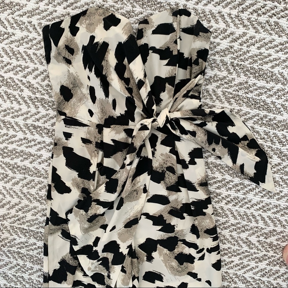 Adorable Strapless Jumpsuit - Animal Print